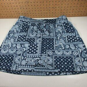 National womens navy an white paisley golf skort XL EUC
